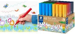 STAEDTLER Noris Jumbo Fiber Pens - 48 Pack, 3.0 mm, Washable - 328-B KP48