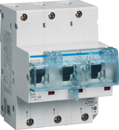 Hager SLS Switch 3P Cs-35A DIN Rail HTN335C