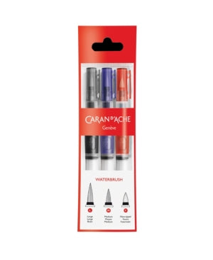 CARAN D'ACHE Watercolor Brush Pen Set - 3 Brushes with Water Reservoir