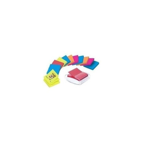 3M Post-it Haftnotizspender PRO-W12N ws +12xSuper Sticky Z-Notes sort. afbeelding 1