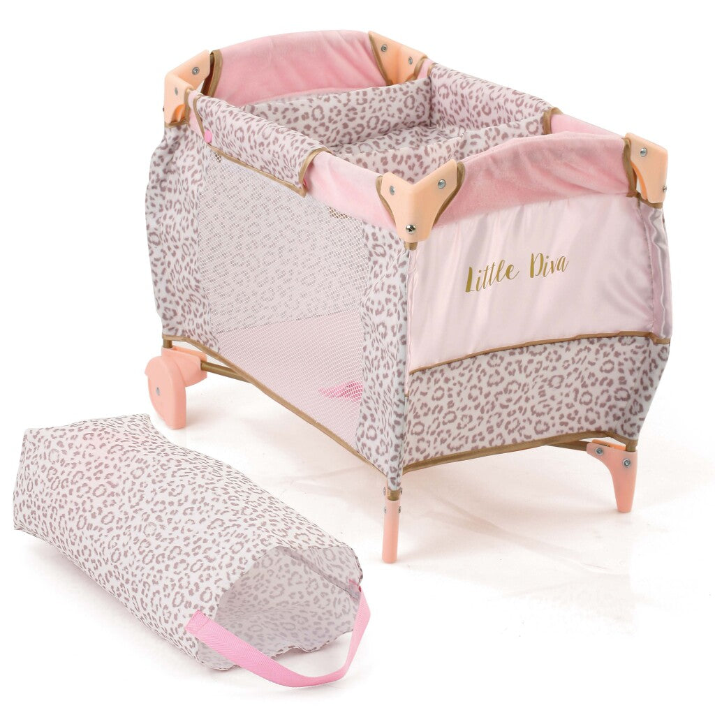 Little Diva Foldable Doll Bed 41x28x12 cm Pink/Gold - For Children from 3 Years