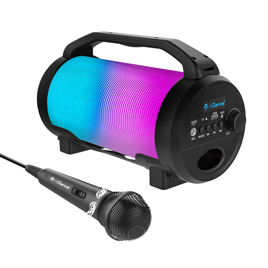 IDance CYCLONE400BK Party Speaker with Microphone and LED Lighting