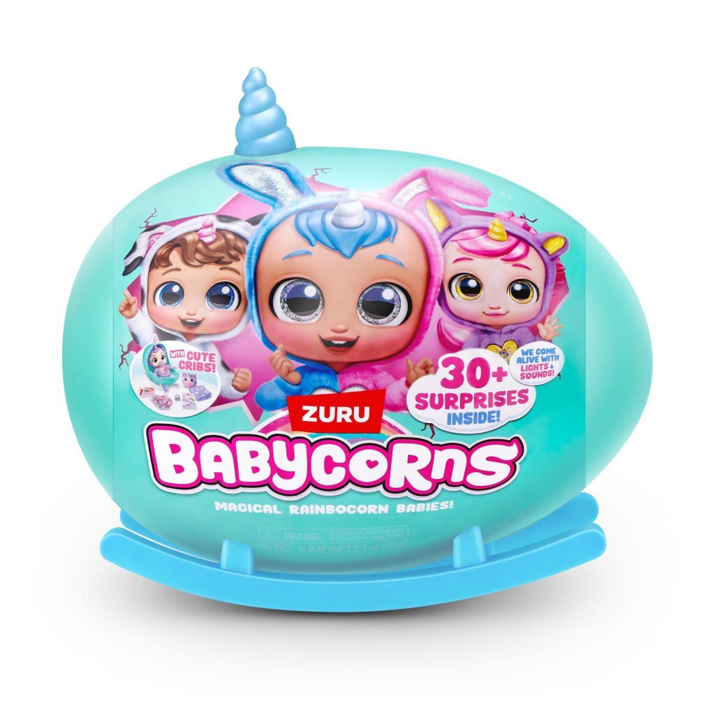 Zuru Babycorn Plush Toy with Light and Sound - Rainbowcorn - 30+ Surprises