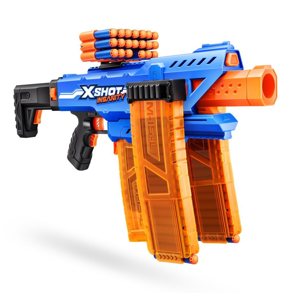 Zuru X-Shot Insanity Clip Blaster + 72 Darts - Ages 8+
