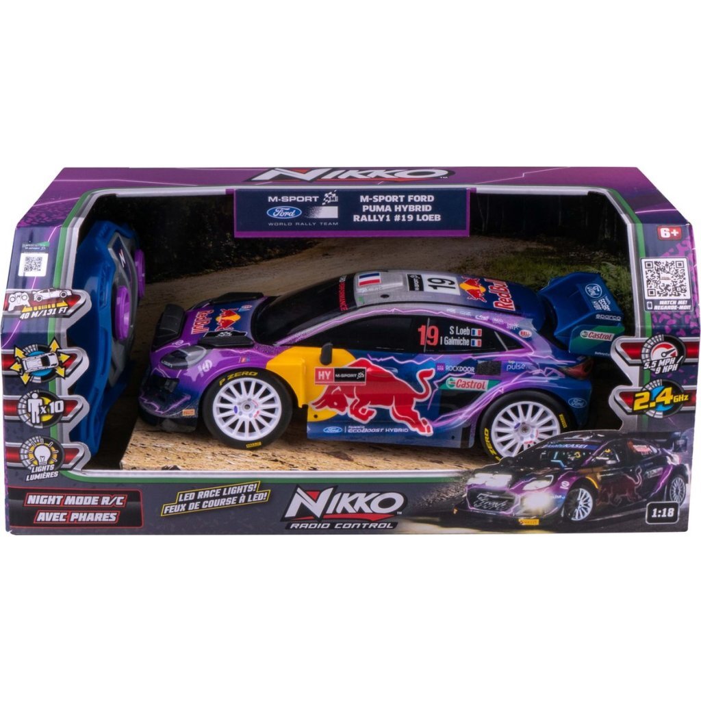 Nikko RC Rally M-Sport Ford Puma #19 Loeb 1:18 + Light