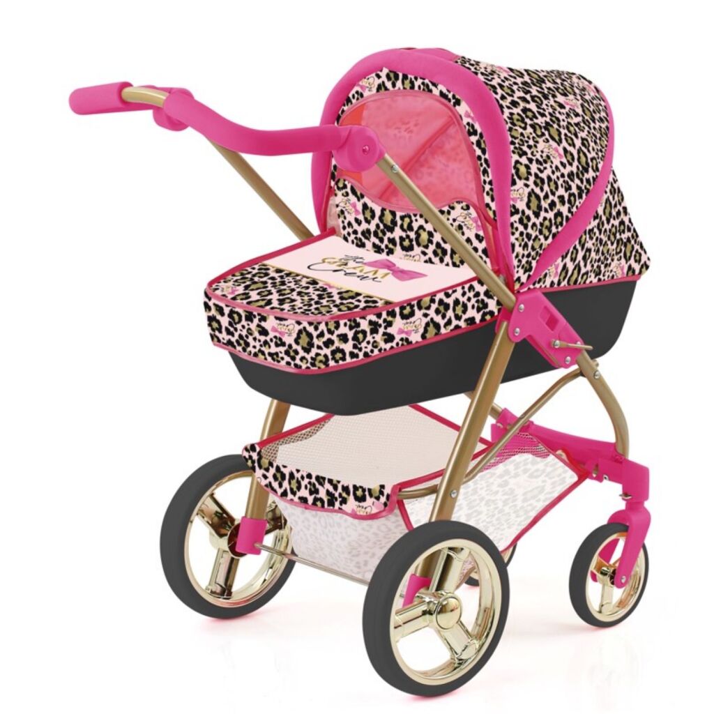 The Glam Crew 2-in-1 Doll Stroller Bella with Leopard Print Pink/Gold