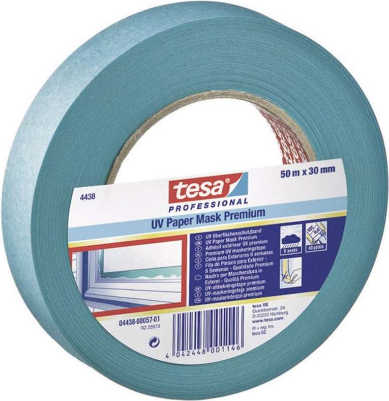 TESA Crepe Tape Blue 50 m x 19 mm Acrylic 1 Roll (4438-12-00)