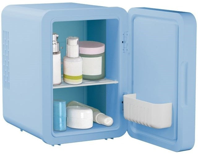 ELLE 4L mini fridge with LED make-up mirror  blue afbeelding 2