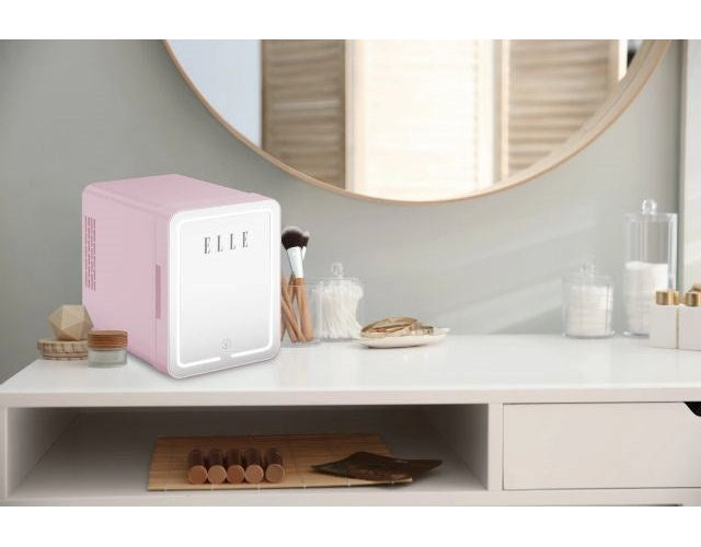 ELLE 4L mini fridge with LED make-up mirror  purple afbeelding 6