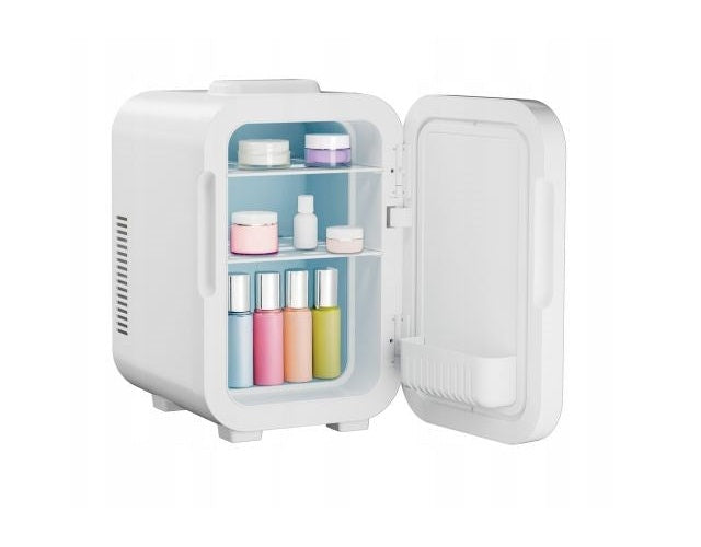 ELLE 8L mini fridge with LED make-up mirror  white afbeelding 2