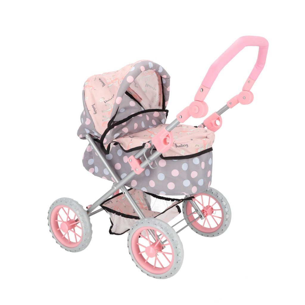 Doll Stroller 65x35.5x75 cm Grey/Pink