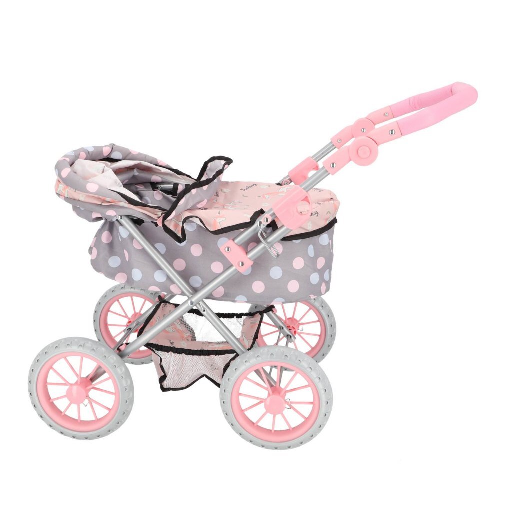Doll Stroller 65x35.5x75 cm Grey/Pink