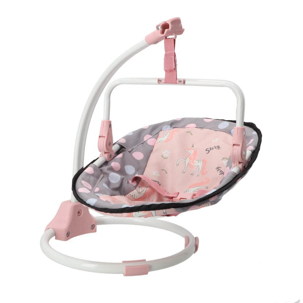 3-in-1 Doll Chair Grey/Pink - Innovative Highchair and Swing 42x40x40