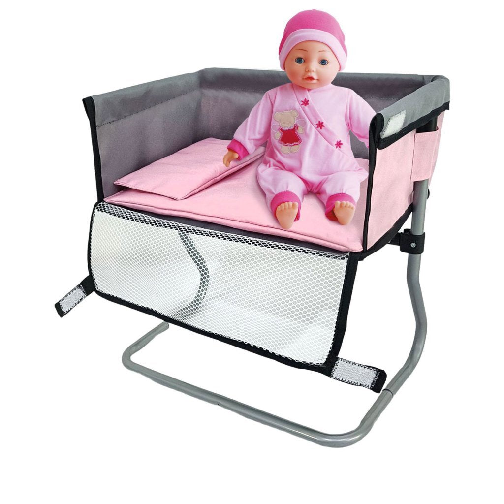 Doll Changing Table 39x25x39 cm Grey/Pink