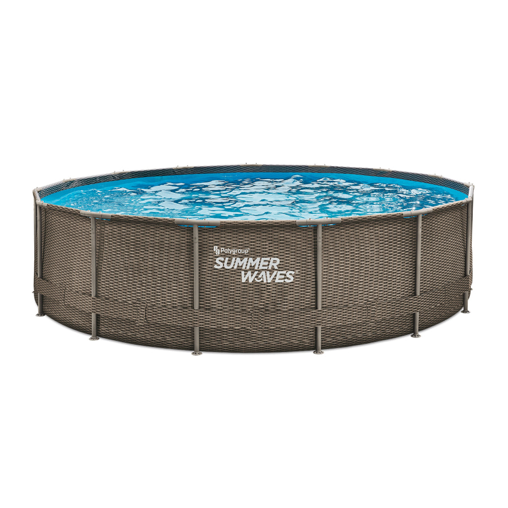 Summer Waves Active Frame Pool 457 x 106 cm Dark Double Rattan + Filter Pump