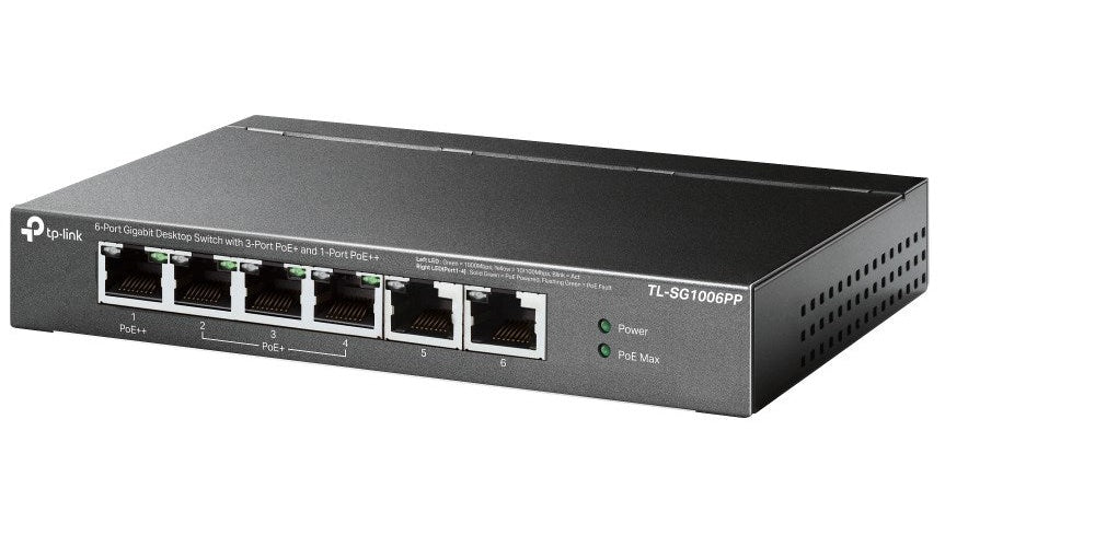 TP-Link 6-Port Gigabit Desktop Switch with 3-Port PoE+ and 1-Port PoE++ afbeelding 2