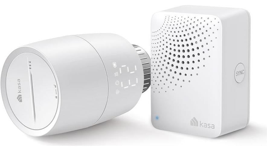 TP-Link Kasa Smart Thermostatic Radiator Valve Starter KitSPEC: 1 x KH100 + 1 x KE100, 5-30 temperature control, M30*1.5mm connector, LED DisplayFEATURE: Kasa IoT hub KH100(EU) included, Kasa smart app, Voice control with Alexa & Google Hom afbeelding 1