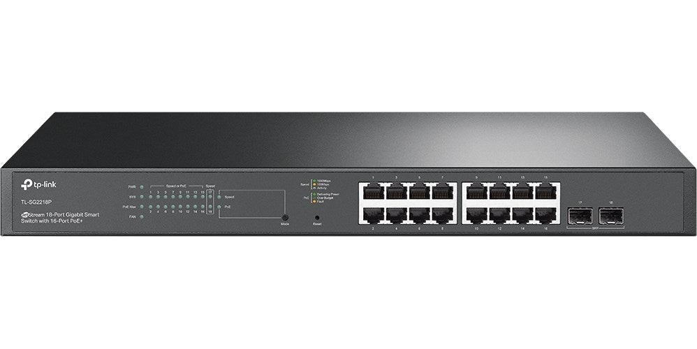 TP-Link SG2218P Netzwerk-Switch L2/L2+ Gigabit Ethernet (10/100/1000) Power over Ethernet (PoE) 1U Schwarz (SG2218P) - 4897098689509 - image 2
