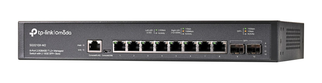 TP-Link Omada SG3210X-M2 V1 - Switch - L2+ - managed - 8 x 2.5GBase-T + 2 x 10Gb Ethernet SFP+ - Desktop, an Rack montierbar (SG3210X-M2) - 4897098689523 - image 1