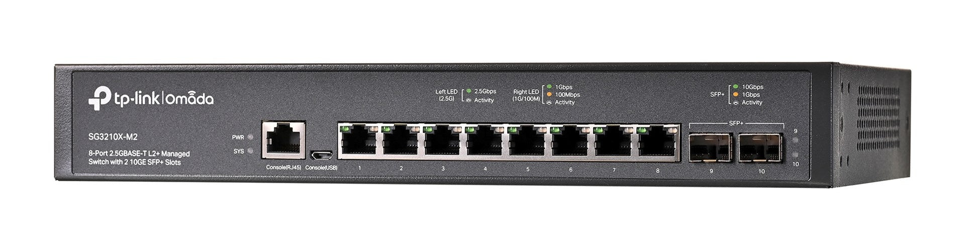 TP-Link Omada SG3210X-M2 V1 - Switch - L2+ - managed - 8 x 2.5GBase-T + 2 x 10Gb Ethernet SFP+ - Desktop, an Rack montierbar (SG3210X-M2) - 4897098689523 - image 1