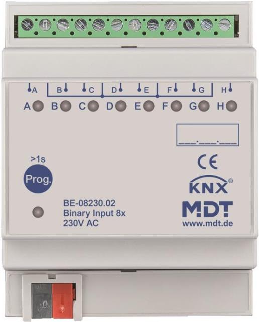 MDT BE-08230.02 - Binary Input 8-Way, 4TE DIN Rail, 230VAC