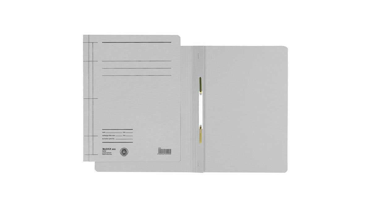 LEITZ Rapid File Folder, DIN A4, Manila Cardboard, Grey 250 g/m², Capacity: 250 Sheets, 25 Pieces (3000-00-85)