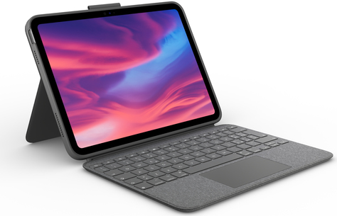 Logitech Combo Touch Keyboard and Folio Case with Trackpad - Backlit - Apple Smart Connector - QWERTY - Italian - Oxford Gray - for