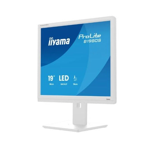 Iiyama ProLite B1980S-W1, LED-Monitor - (48 cm (19 Zoll), weiß (matt), SXGA, TN, HDMI, DP, Ergonomischer Standfuß) [Energieklasse D] (B1980S-W1) afbeelding 1