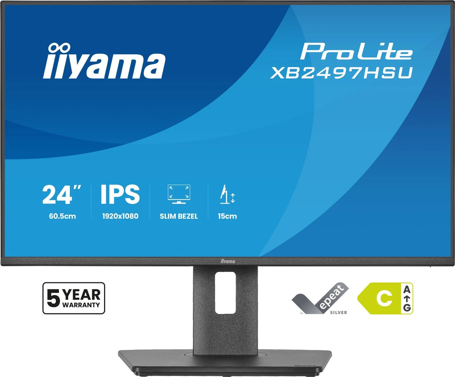 iiyama ProLite XB2497HSU-B1, LED-Monitor 60.5 cm (23.8 Zoll), schwarz (matt), FullHD, IPS, HDMI, DP, USB-Hub, erg. Standfuß, 120Hz Panel (XB2497HSU-B1) - 4948570125821 - afbeelding 1