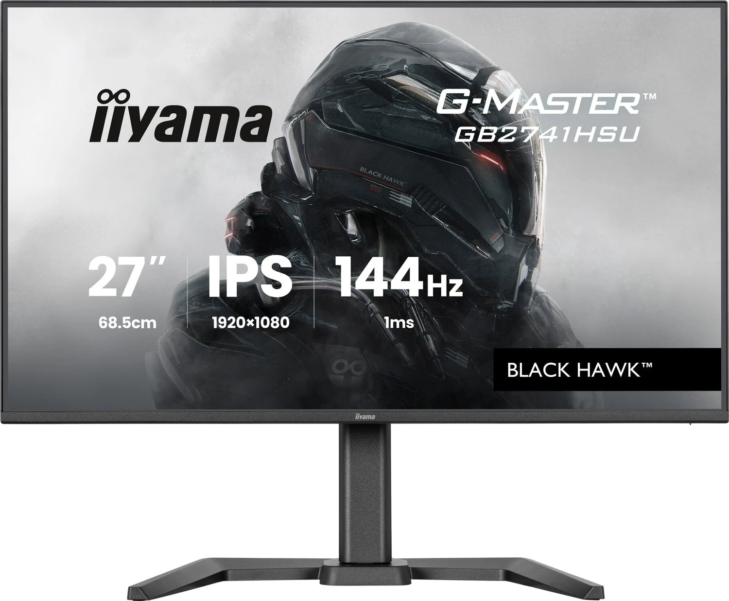 Iiyama G-Master GB2741HSU-B1 Black Hawk Gaming-Monitor 68.6 cm (27 Zoll), black (matt), FullHD, IPS, HDMI, DP, Free-Sync, USB-Hub, Höhenverstellung, 144Hz Panel (GB2741HSU-B1) - 4948570126347 - afbeelding 1
