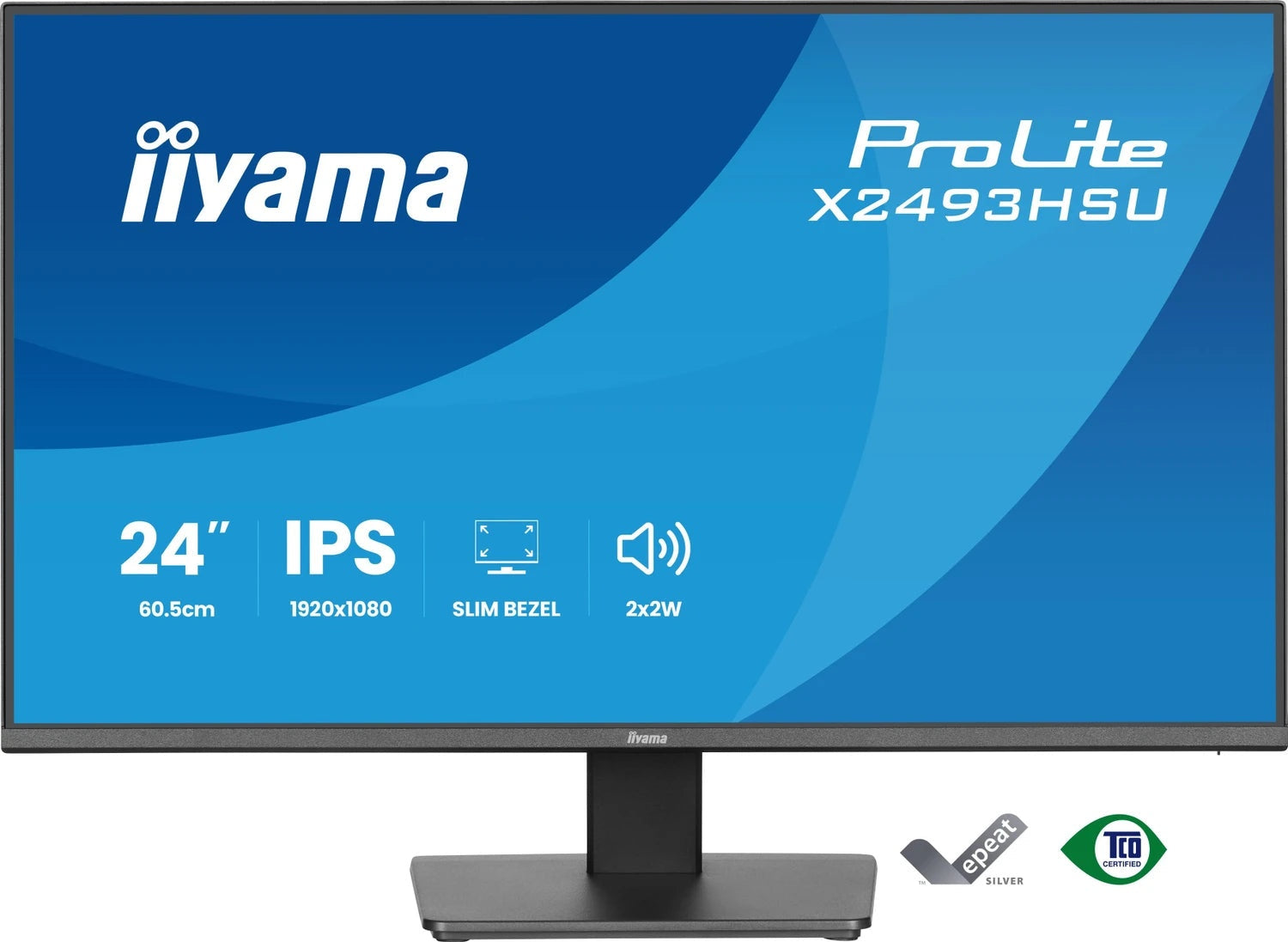 iiyama ProLite X2493HSU-B1 - 24" Full HD IPS Monitor, 120Hz, 1ms, USB Hub (X2493HSU-B1) - 4948570126606 - afbeelding 1