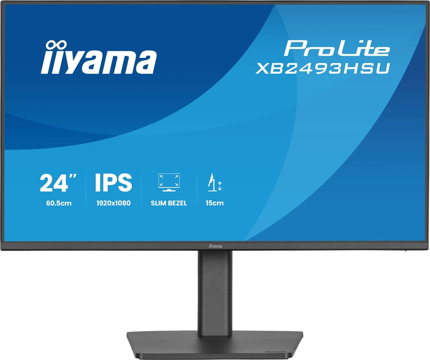 iiyama ProLite XB2493HSU?B1 Business-Monitor 60,5 cm (23.8") Full HD - HDMI/DP/USB - Schwarz - 4948570126620 - afbeelding 1