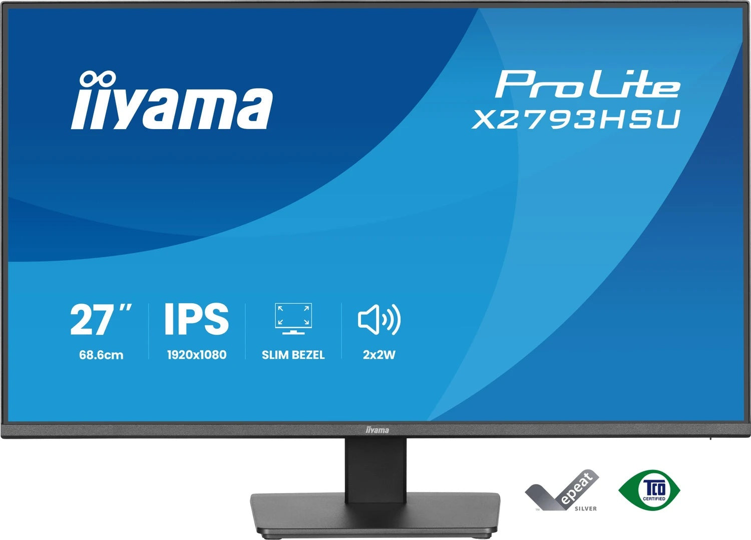 iiyama ProLite X2793HSU-B1 27" Full-HD IPS-Monitor, 120Hz, 1ms, USB-Hub, Schwarz (X2793HSU-B1) - 4948570126682 - afbeelding 1