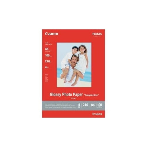Canon Fotopapier Glossy Photo Paper GP-501 0775B001 DIN A4 210 g/m² 100 Blatt Glänzend (0775B001) afbeelding 1