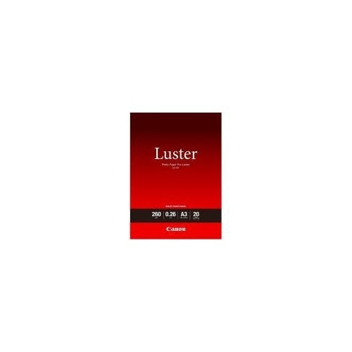 Canon Photo Paper Pro Luster LU-101 - Fotopapier - luster - 260 Mikron - A3 plus (329 x 423 mm) - 260 g/m² - 20 Blatt - für PIXMA PRO-1, PRO-10, PRO-100 afbeelding 1