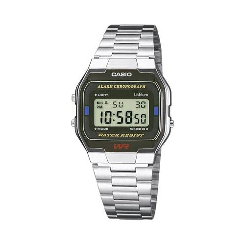 Casio A163WA-1QES. Typ: Armbanduhr, Vorgeschlagenes Geschlecht: Männlich, Gehäusefarbe: Hell-Metallic. Akku-/Batterietyp: CR2016, Batterie Lebensdauer: 7 Jahr(e). Breite: 33 mm, Tiefe: 9,1 mm, Höhe: 36,8 mm (A163WA-1QES) afbeelding 1
