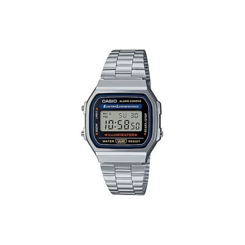 Casio A168WA Unisex-Uhr Digital mit Edelstahlarmband silber (A168WA-1WDF) afbeelding 1