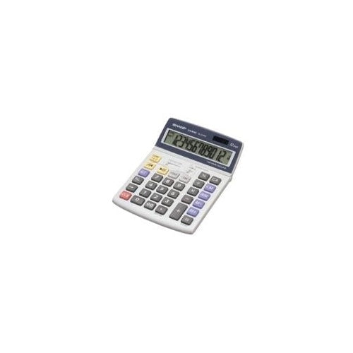 Sharp EL-2125C Desk Calculator - Tischrechner, großes bewegliches LC Display, breite Tastatur, Währungsumrechnung, 3 Raten (EL2125C) afbeelding 1