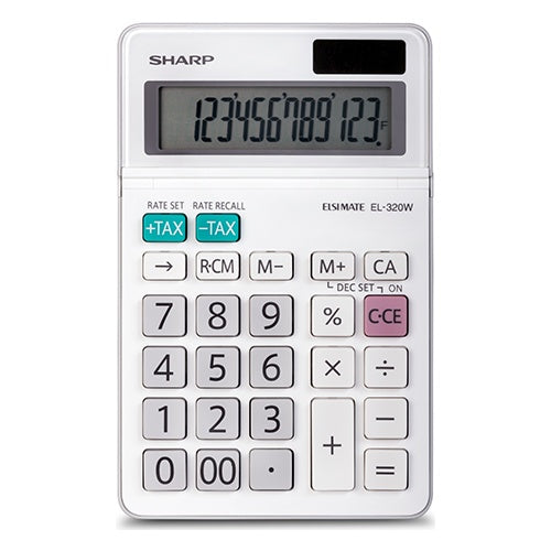 Sharp EL320WB Taschenrechner Desktop Einfacher Taschenrechner Weiß (EL-320W) afbeelding 1