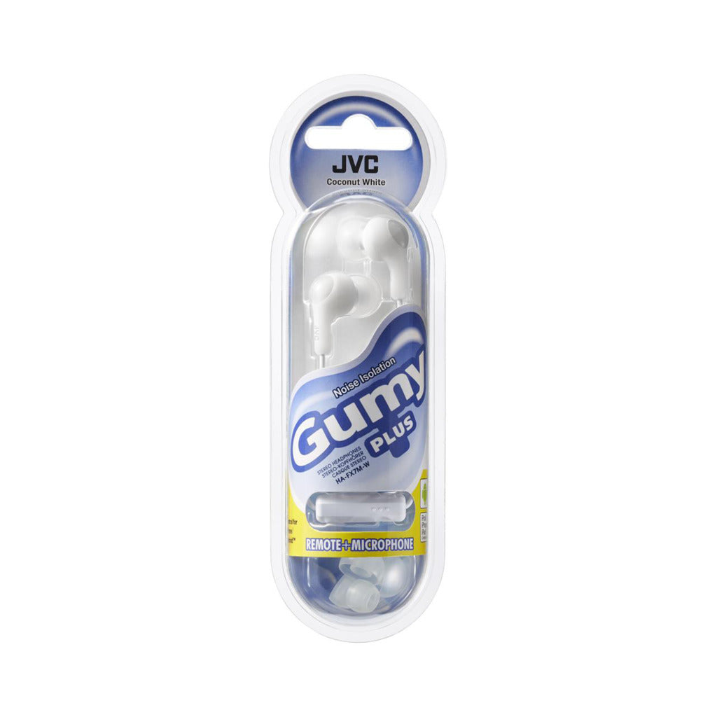 JVC In-ear Headphones with Microphone Ha-fx7m White - 9 mm Driver - Compatible with iPhone/Android