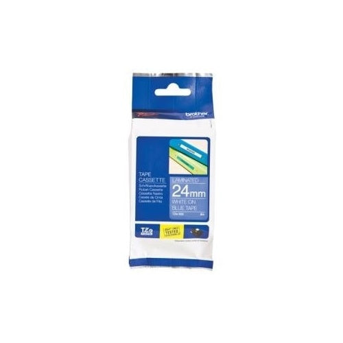 Brother TZ555 - Laminiertes Band - weiß auf blau - Rolle (2,4 cm x 8 m) (TZ-555) - 4977766052825 - image 1