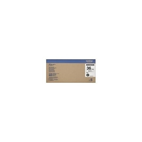 Brother HGE261V5 - Laminiertes Band - Schwarz auf Weiß - Rolle (3,6 cm x 8 m) - 5 Rolle(n) (HGE261V5) afbeelding 1