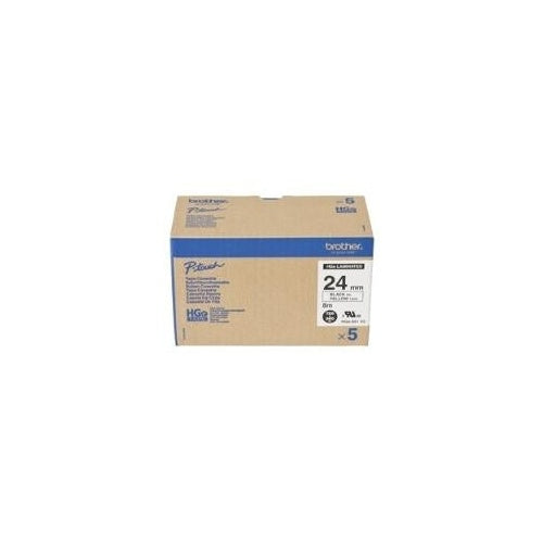 Brother HGE651V5 - Laminiertes Band - Schwarz auf Gelb - Rolle (2,4 cm x 8 m) - 5 Rolle(n) - für P-Touch 9500pc, 9700PC, 9800PCN (HGE651V5) afbeelding 1