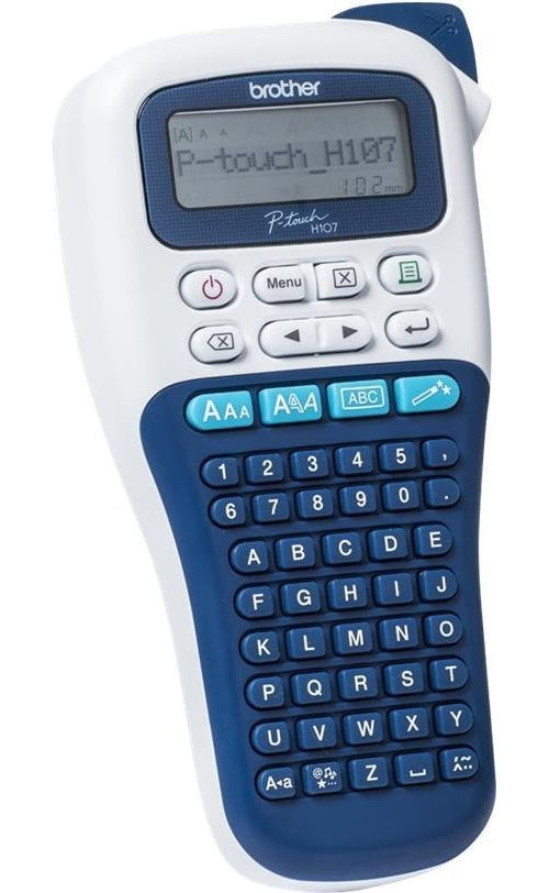 Brother P-Touch PT-H107B - Beschriftungsgerät - s/w - Thermotransfer - Rolle (1,2 cm) - 180 dpi - bis zu 20 mm/Sek. - Cutter - 2-zeiliger Druck afbeelding 1