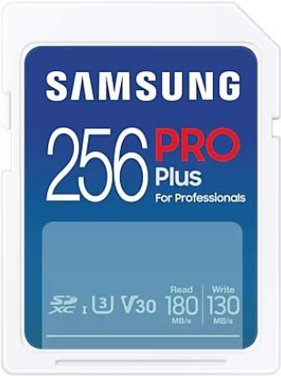 Samsung PRO Plus MB-SD256S - Flash-Speicherkarte - 256GB - Video Class V30 / UHS-I U3 / Class10 - SDXC UHS-I - white (MB-SD256S/EU)