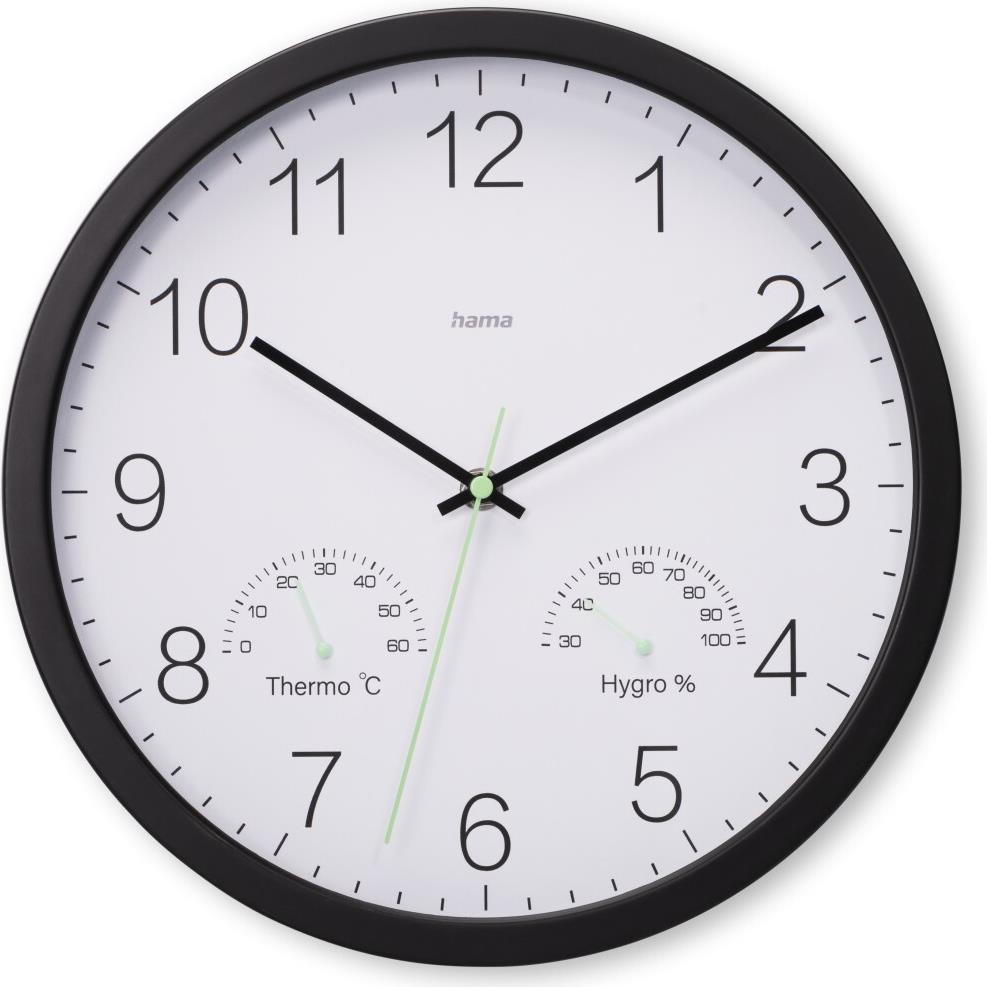 Hama Santorini Wall Clock with Thermometer and Hygrometer Ø 30 cm