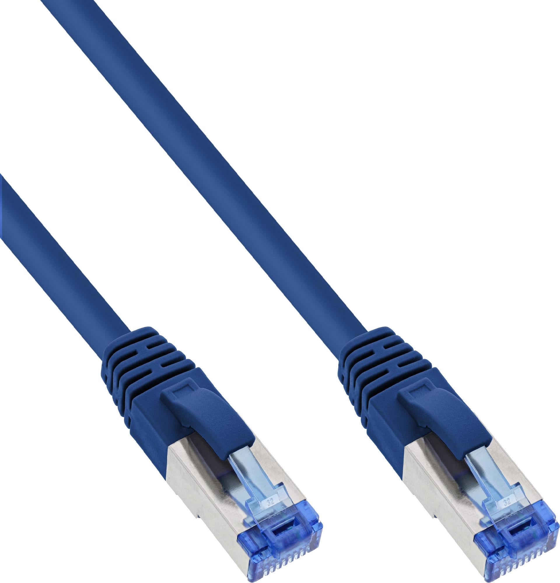 InLine 50er B-Pack Patch Cable - S/FTP (PiMf) - Cat.6A - halogen-free - blue - 1.5 m (B-76814B)