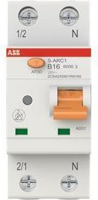 ABB S-ARC1 B16 Circuit Breaker - 6kA, 1P+N, 2TE - 2CSA255901R9165