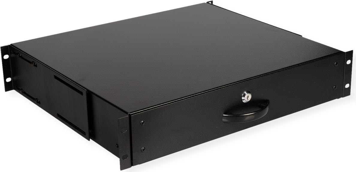 ROLINE 19-Inch Keyboard Tray, 2U, Lockable, Black