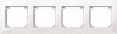 Merten 4-Gang Frame M-Plan - Polar White Glossy - 515419 4-speed